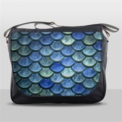 Blue Mermaid Scale Messenger Bag by snowwhitegirl