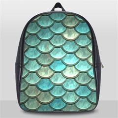 Aqua Mermaid Scale School Bag (large) by snowwhitegirl