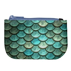 Aqua Mermaid Scale Large Coin Purse by snowwhitegirl