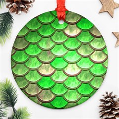 Green Mermaid Scale Ornament (round) by snowwhitegirl