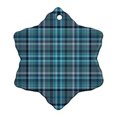 Teal Plaid Snowflake Ornament (two Sides) by snowwhitegirl