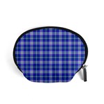 Blue Teal Plaid Accessory Pouch (Small) Front