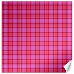 Valentine Pink Red Plaid Canvas 16  X 16   by snowwhitegirl