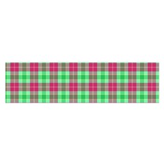 Pink Green Plaid Satin Scarf (oblong) by snowwhitegirl