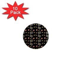 Fast Food Black 1  Mini Magnet (10 Pack)  by snowwhitegirl