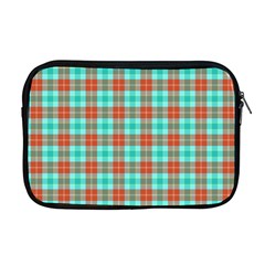 Aqua Orange Plaid Apple Macbook Pro 17  Zipper Case by snowwhitegirl