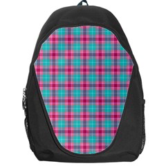 Blue Pink Plaid Backpack Bag by snowwhitegirl