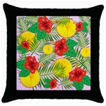 Orange Tropics Pink Throw Pillow Case (Black) Front