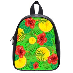 Orange Tropics Green School Bag (small) by snowwhitegirl