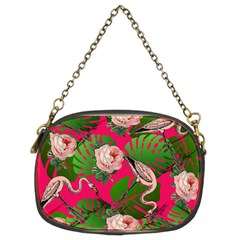 Flamingo Floral Pink Chain Purse (two Sides) by snowwhitegirl