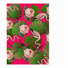 Flamingo Floral Pink Small Garden Flag (two Sides) by snowwhitegirl