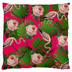 Flamingo Floral Pink Large Cushion Case (one Side) by snowwhitegirl