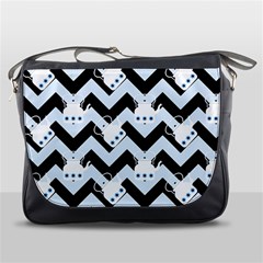 Blue Teapot Chevron Messenger Bag by snowwhitegirl