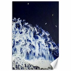 Blue Waves Sea Canvas 12  X 18   by snowwhitegirl