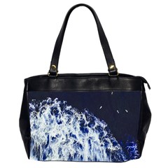 Blue Waves Sea Oversize Office Handbag (2 Sides) by snowwhitegirl