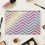 Ombre Zigzag 01 Cosmetic Bag (Large) Front