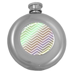 Ombre Zigzag 03 Round Hip Flask (5 Oz) by snowwhitegirl