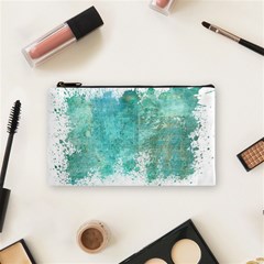 Splash Teal Cosmetic Bag (small) by vintage2030