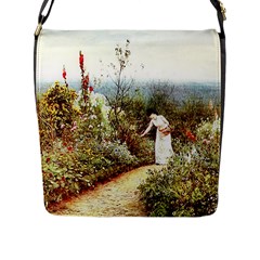 Lady And Scenery Flap Closure Messenger Bag (l) by vintage2030