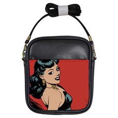 Comic Girl Girls Sling Bag by vintage2030