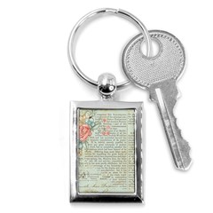 Rose Book Page Key Chains (rectangle)  by vintage2030