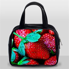 Red Strawberries Classic Handbag (two Sides) by FunnyCow