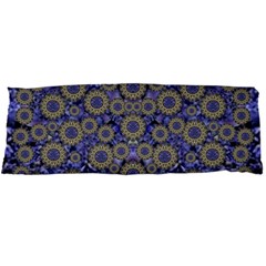 Blue Small Wonderful Floral In Mandalas Body Pillow Case Dakimakura (two Sides) by pepitasart