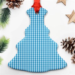 Oktoberfest Bavarian Blue And White Gingham Check Ornament (christmas Tree)  by PodArtist