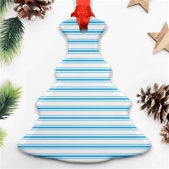 Oktoberfest Bavarian Blue And White Large Mattress Ticking Stripes Ornament (christmas Tree)  by PodArtist