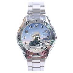 Wonderful Wild Fantasy Horse On The Beach Stainless Steel Analogue Watch by FantasyWorld7