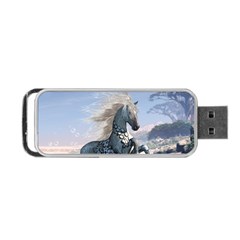 Wonderful Wild Fantasy Horse On The Beach Portable Usb Flash (one Side) by FantasyWorld7