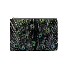 Background Peacock Feathers Cosmetic Bag (medium) by Sapixe