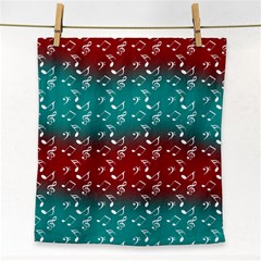 Red Teal Music Face Towel by snowwhitegirl