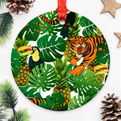 Tropical Pelican Tiger Jungle Ornament (round) by snowwhitegirl