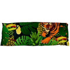 Tropical Pelican Tiger Jungle Black Body Pillow Case (dakimakura) by snowwhitegirl