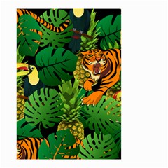 Tropical Pelican Tiger Jungle Black Small Garden Flag (two Sides) by snowwhitegirl