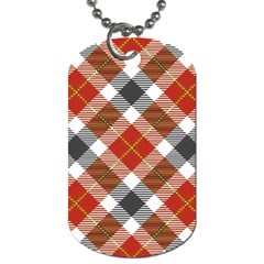 Smart Plaid Warm Colors Dog Tag (two Sides) by ImpressiveMoments