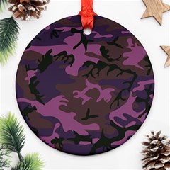 Camouflage Violet Ornament (round) by snowwhitegirl