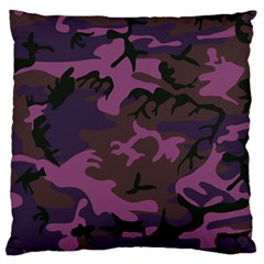 Camouflage Violet Large Cushion Case (one Side) by snowwhitegirl