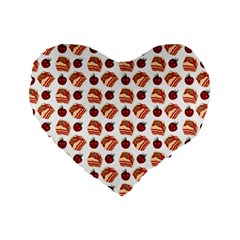 Pasta Pattern Standard 16  Premium Heart Shape Cushions by snowwhitegirl