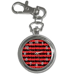 Donated Kidney Pink And Black Halloween Nightmare Stripes  Key Chain Watches by PodArtist