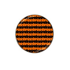 Dark Pumpkin Orange And Black Halloween Nightmare Stripes  Hat Clip Ball Marker by PodArtist