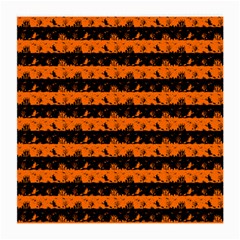 Dark Pumpkin Orange And Black Halloween Nightmare Stripes  Medium Glasses Cloth by PodArtist