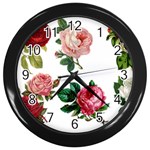 Roses 1770165 1920 Wall Clock (Black) Front