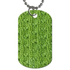 Knitted Wool Chain Green Dog Tag (two Sides) by vintage2030