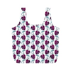 Flamingo Leaf Patttern Blue Full Print Recycle Bag (m) by snowwhitegirl