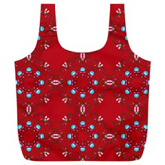 Embroidery Paisley Red Full Print Recycle Bag (xl) by snowwhitegirl