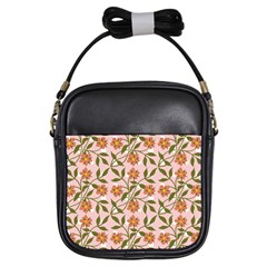 Pink Dot Floral Girls Sling Bag by snowwhitegirl