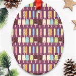 Candy Popsicles Purple Oval Ornament (Two Sides) Front