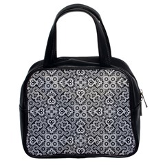 Geometric Stylized Floral Pattern Classic Handbag (two Sides) by dflcprints